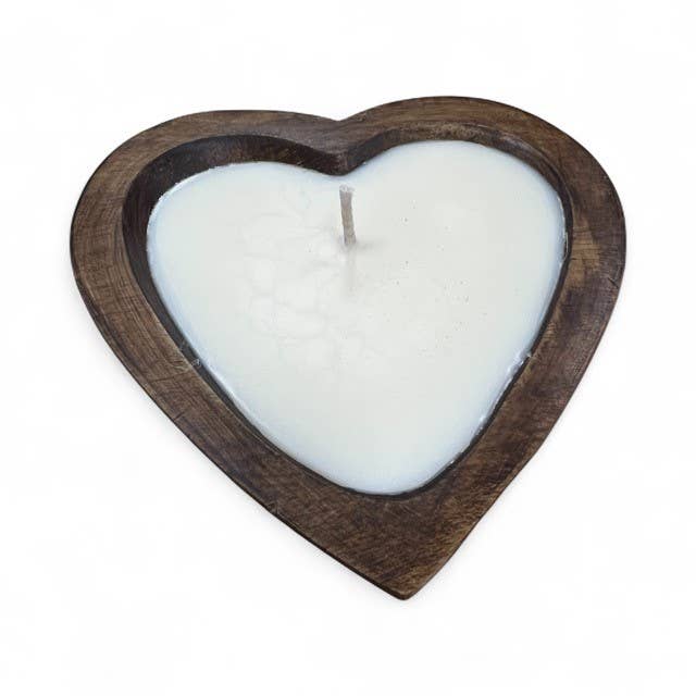 Forever Green Art - Wholesale Jar/Filled Candle - Sweet Heart Candle | Mango Wood2