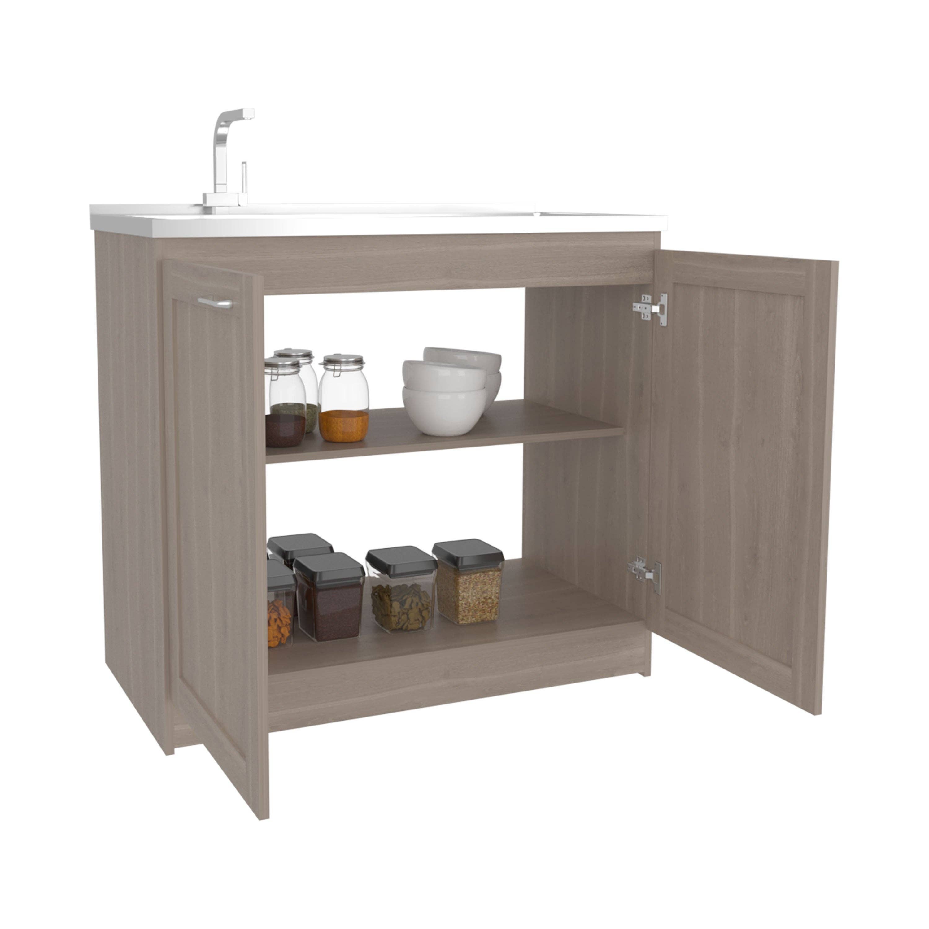 Light Gray Zurich Utility Sink 39 Two Door Cabinet for wholesale on Faire3