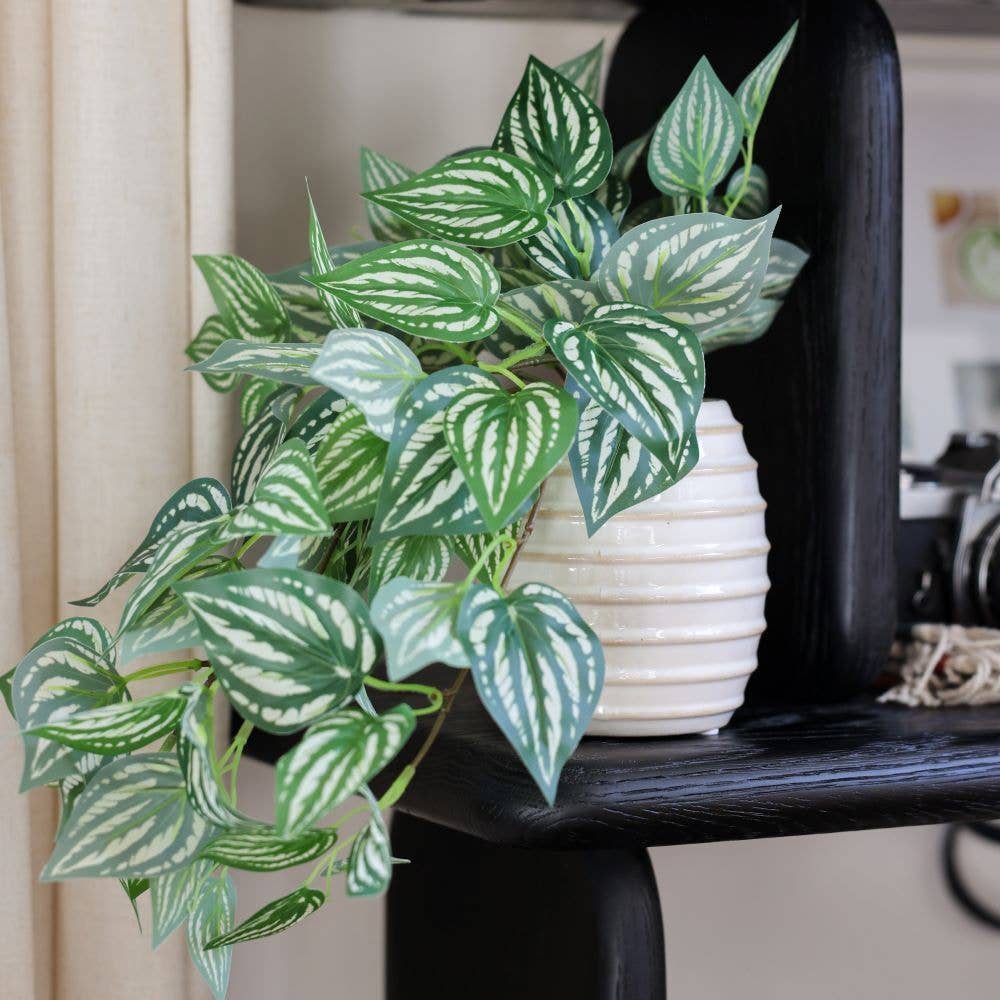 Flora Bunda Inc - Wholesale Artificial Plant - Trailing Faux Peperomia in Ribbed Ceramic Pot2