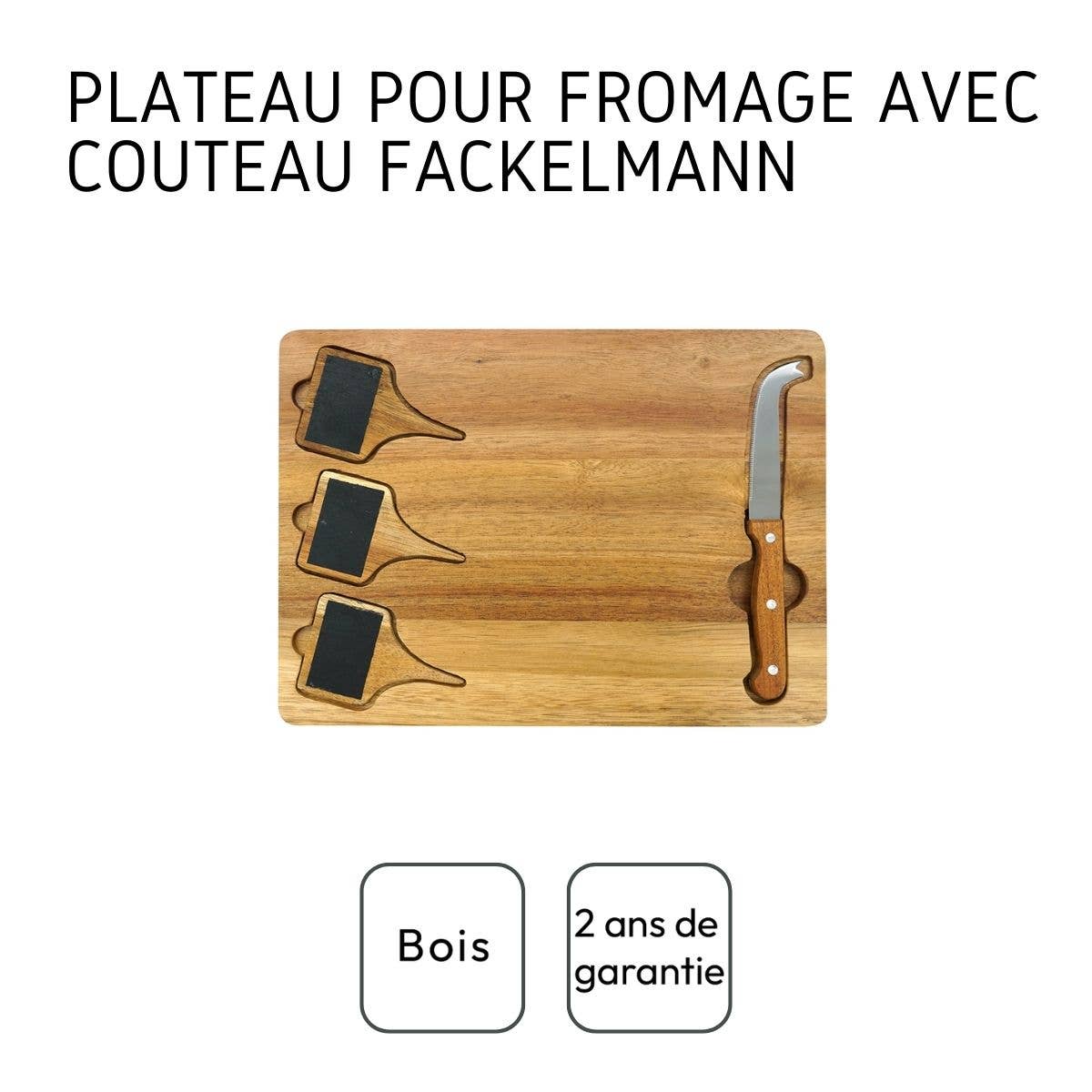 Fackelmann - Wholesale Cheese Board - Cheese platter with slates and Facke cheese knife2