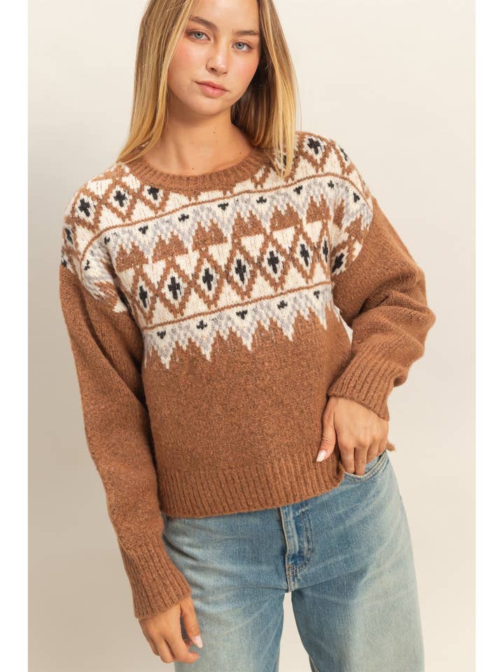 Fair Isle Pullover Sweater for wholesale by HYFVE