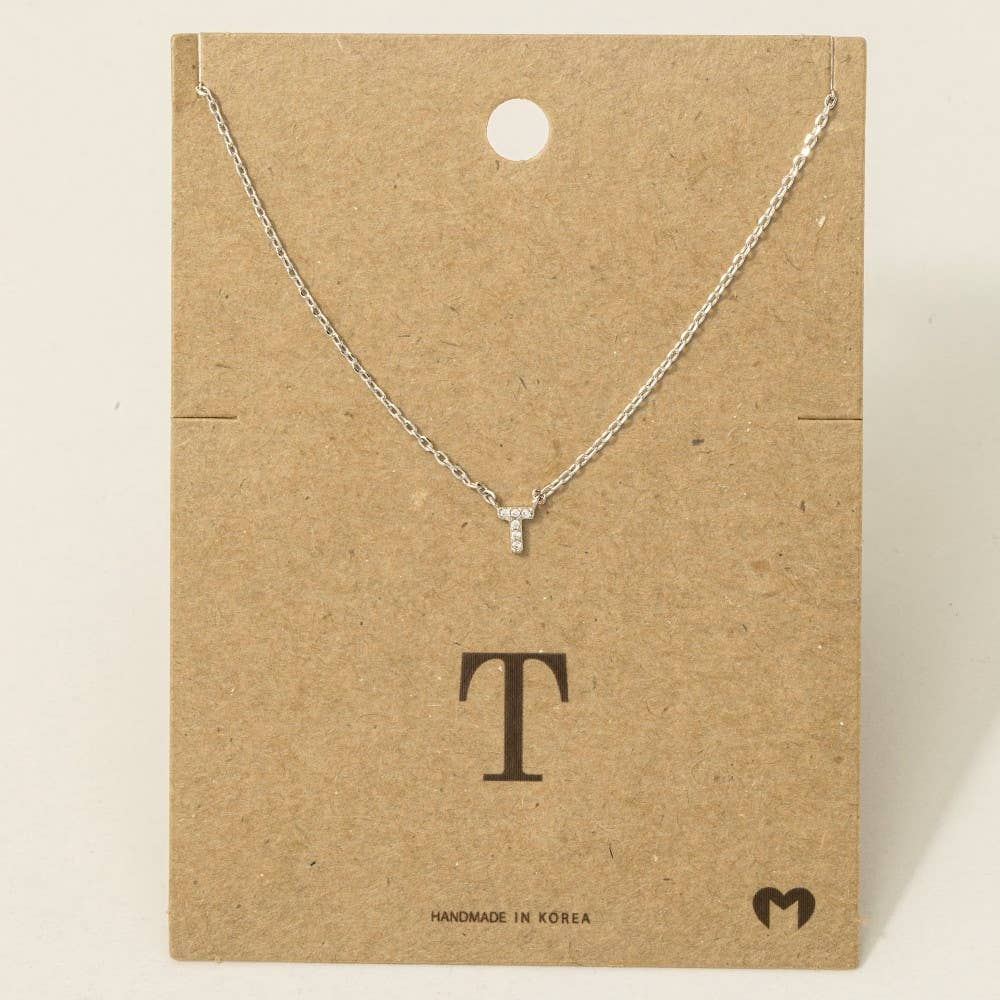 Fame Accessories - Vendita all'ingrosso Collana con ciondolo/pendaglio - Mini collana iniziale con strass43