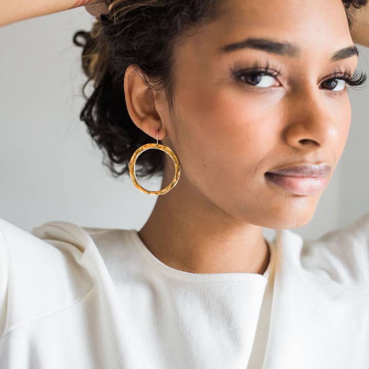 Jenna Vanden Brink Ceramics - Wholesale Dangle Earrings - Gold Ring Drops4