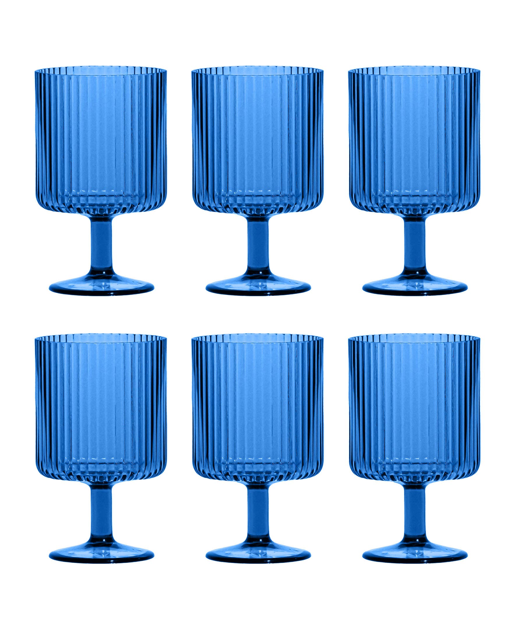 Blue Mesa Stacking Wine Goblet, Cobalt Blue, 15 oz ,Set of 6 for wholesale on Faire0