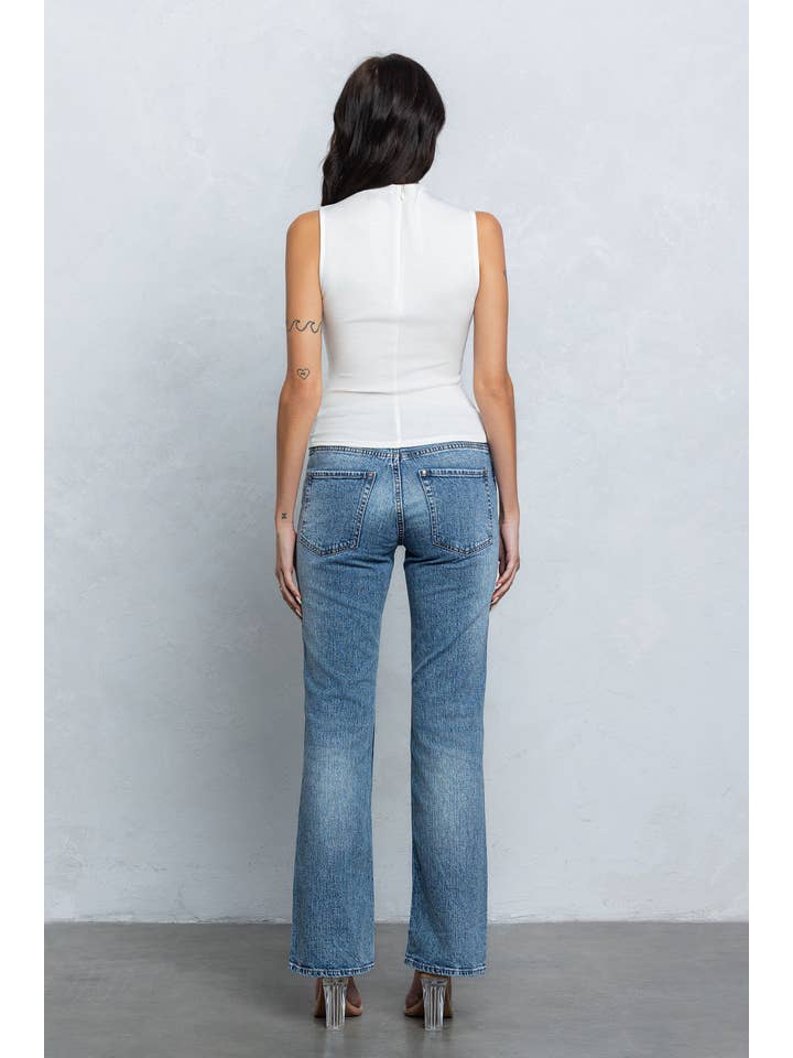 No Vacancy - Wholesale Tank Top - Women's - Thin scuba mock neck tank top w/ metal clasps3