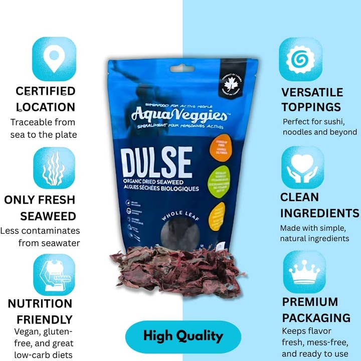 Aqua Veggies (Canada Shop) - Wholesale Dried/Dehydrated Vegetables - Organic Whole Leaf Dulse 2