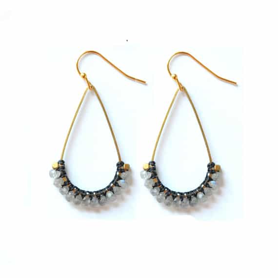 The Didi Jewelry Project - Wholesale Dangle Earrings - Macrame Stone Earrings