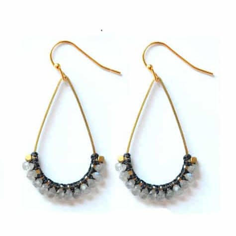 The Didi Jewelry Project - Wholesale Dangle Earrings - Macrame Stone Earrings0