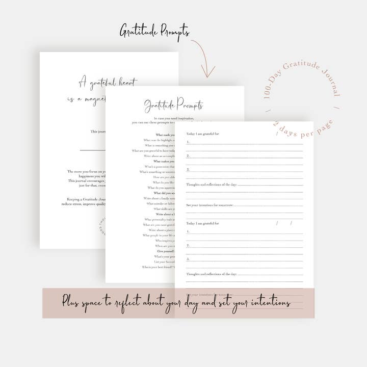 Três Paper Co - Wholesale Journal/Diary - Gratitude Gold Foiled Journal - Daily reflection Journal