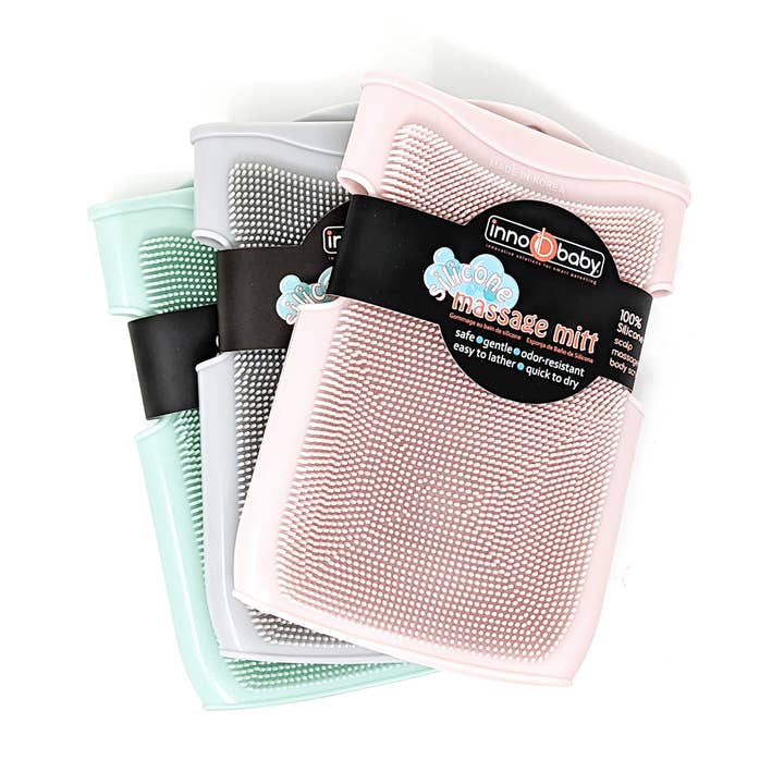 Silicone Bath Brush for Body & Scalp / Exfoliating Bath Mitt for wholesale by Innobaby on Faire