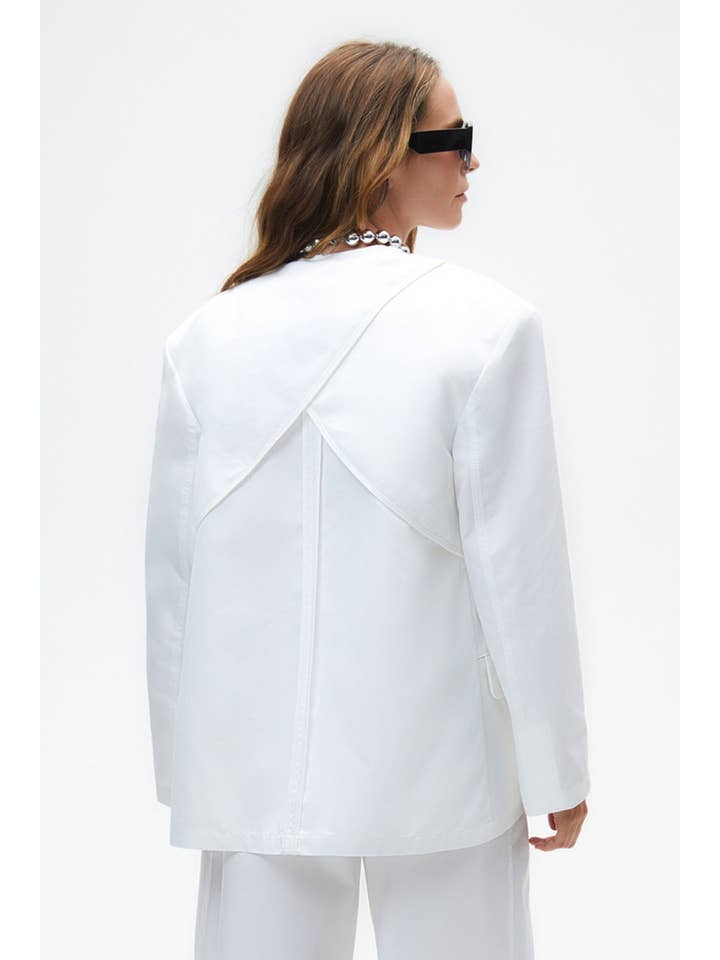 Ecru Draped Blazer for wholesale on Faire