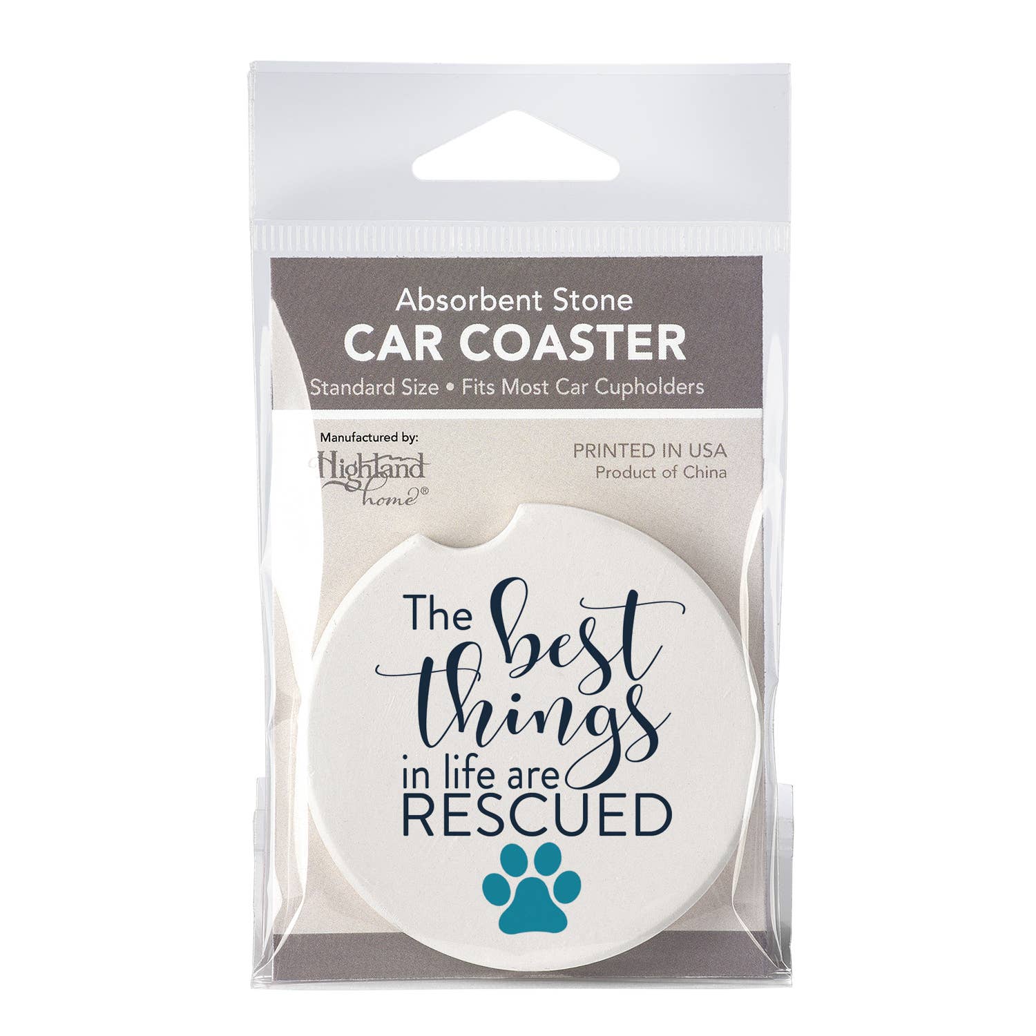 CounterArt/Highland Home/Thirstystone - Wholesale Car Coaster - Unisex - Rescued Absorbent Stone Car Coaster 1 Pk7
