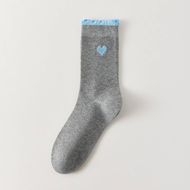 Calze Alte Cuore & Festone Donna I 35-41 per la vendita all'ingrosso da parte di Tites Chaussettes