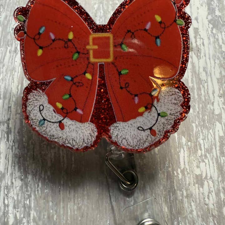 The Wild Poppy - Wholesale Badge Accessory - Women's - Badge Reel Festive Bow