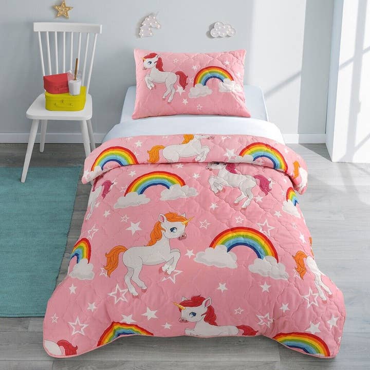Pink Unicorn Duvet Cover & Pillowcase Set for wholesale by Pretty Little Bed