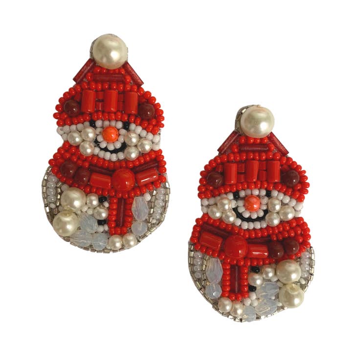 Snowman Earrings for wholesale by Allie Beads