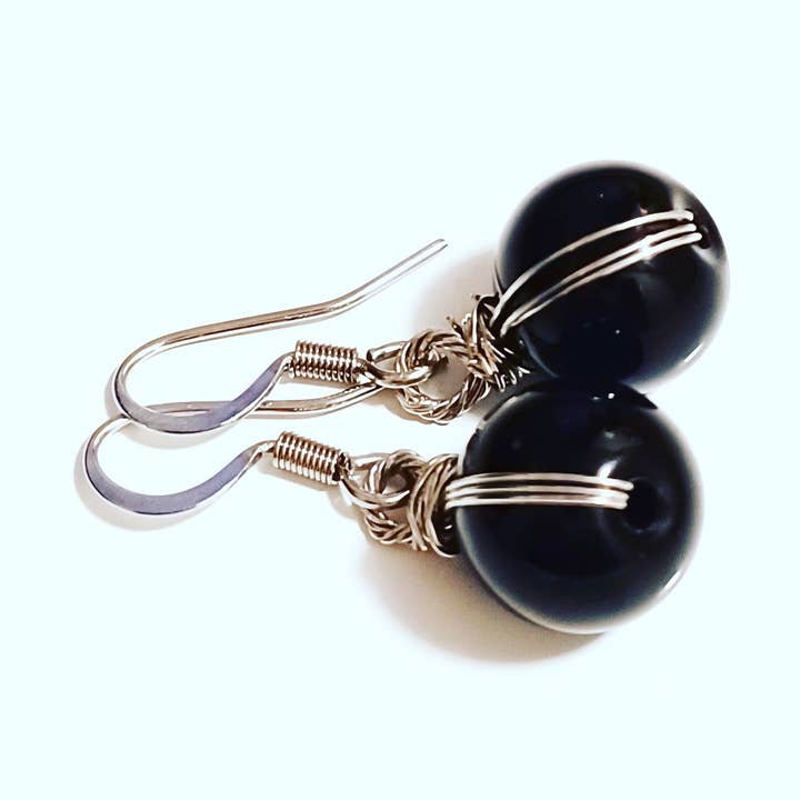 Single Drop Black Onyx Earrings for wholesale by Design Your Own Jewelry W O R K S H O P