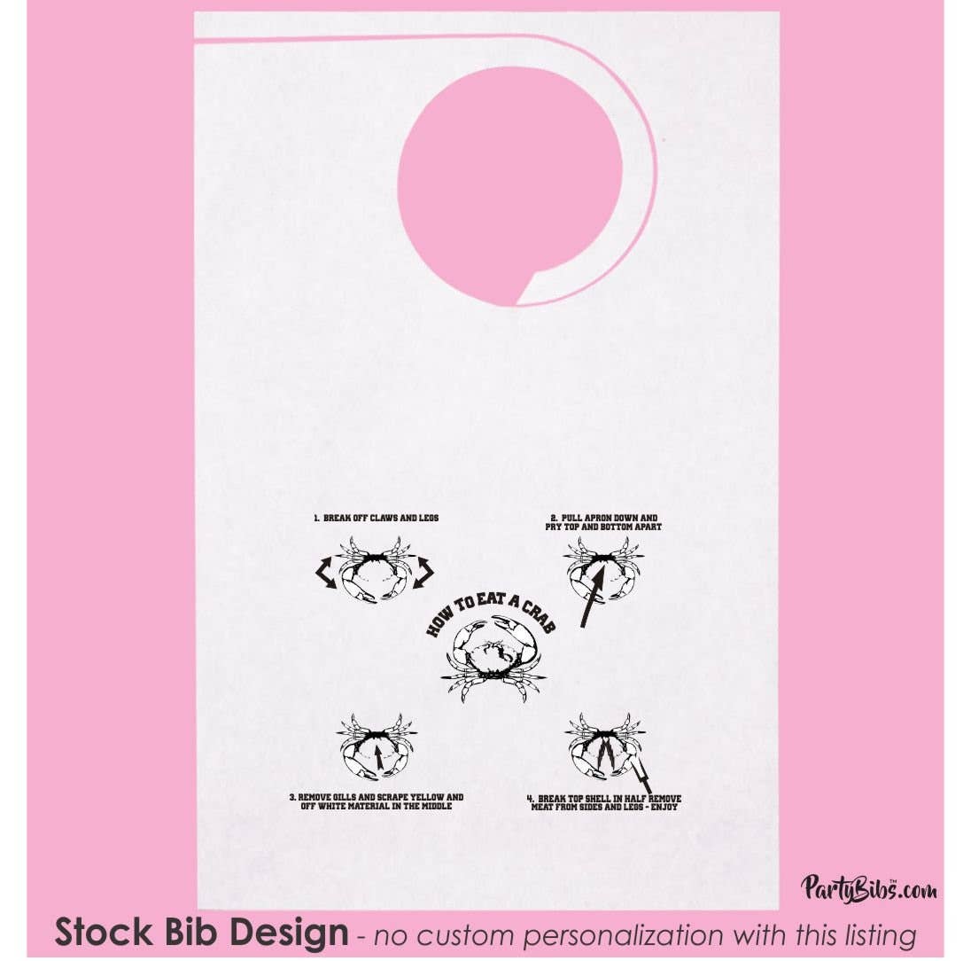 Party Bibs - Wholesale Wegwerpservet - Stock Party slabbetjes - Hoe een krab te eten, pak van 100