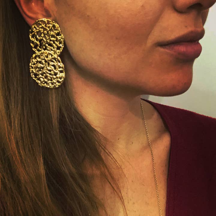 Dedalo duo earrings for wholesale by Sara Lubrano Gioielli Artigianali