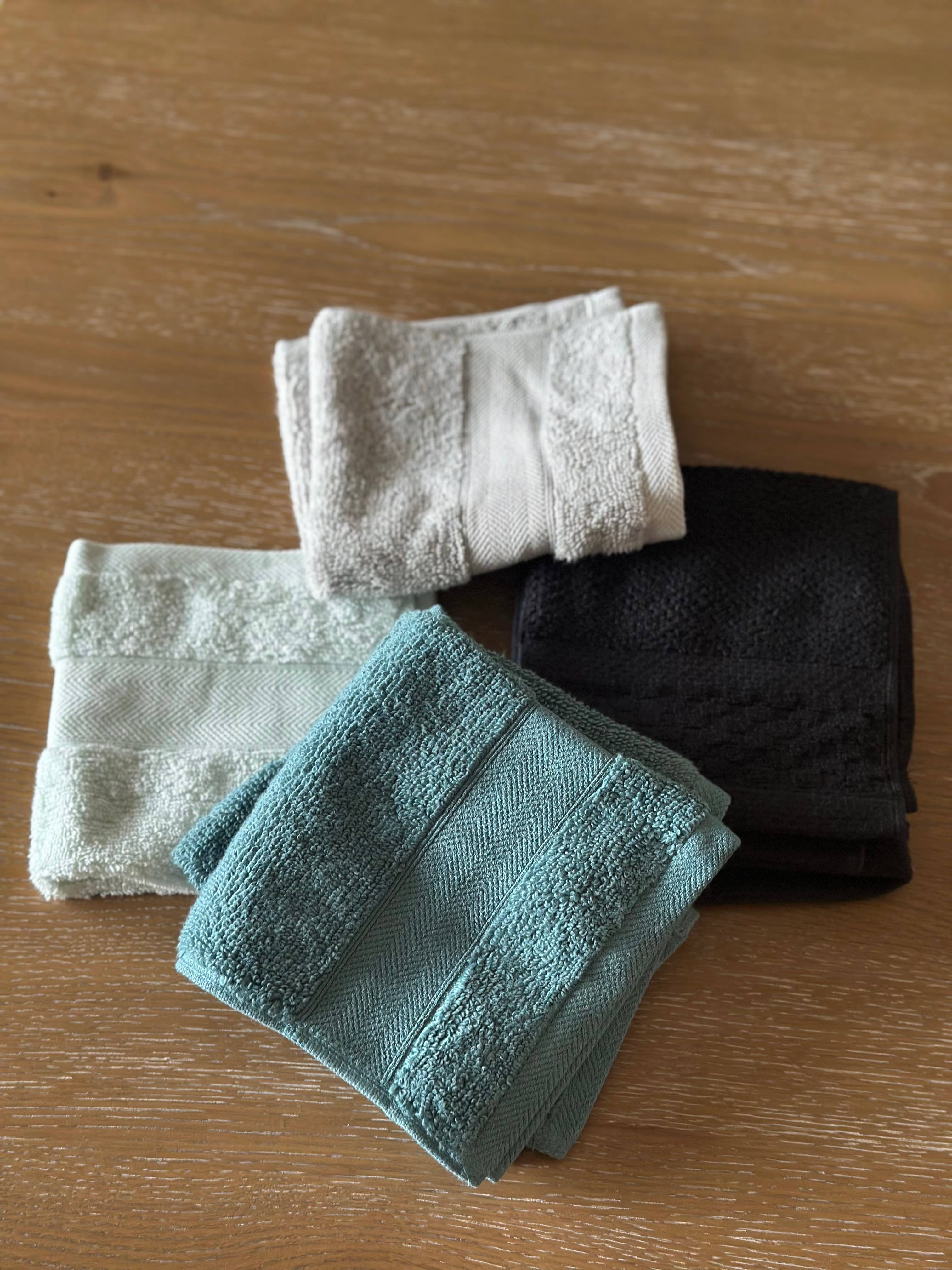 Green Blue 12 Pack Washcloth Set 100% Cotton(13x13) Premium Face Towels for wholesale on Faire3