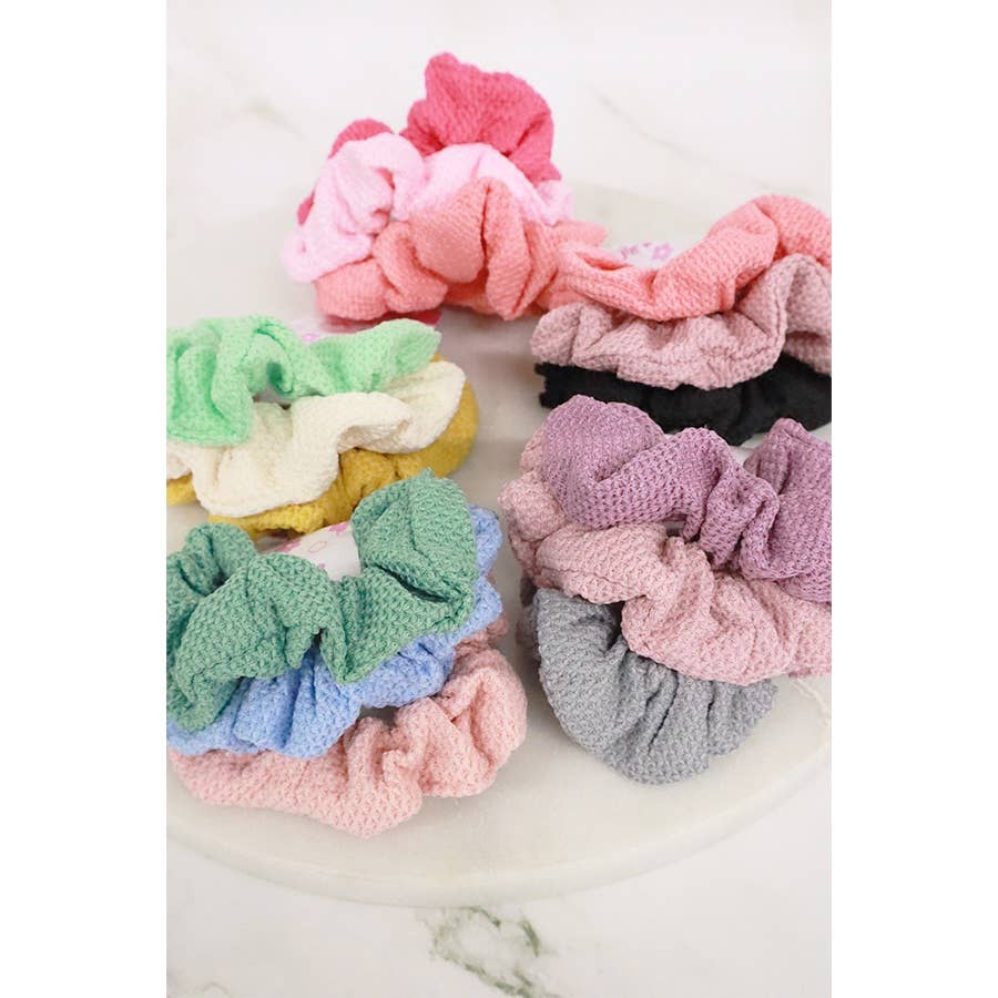 MIX COLOR 3-Pcs Textured Scrunchie Set for wholesale on Faire3