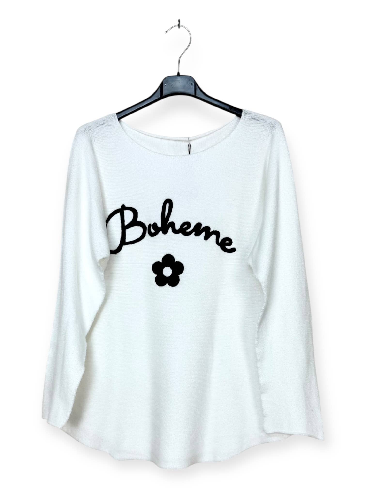 Lucky Nana - Wholesale Knit Sweater - Women's - AH 3165 - V-Neck Sweater with Bohemian Flocking1