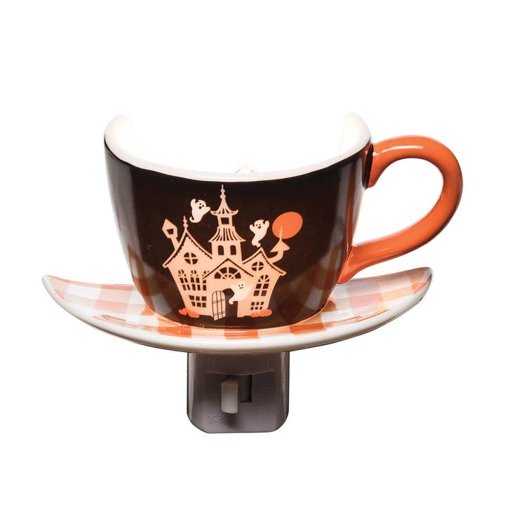 SALE Halloween Haunted House Teacup Night Light for wholesale by C&F Home