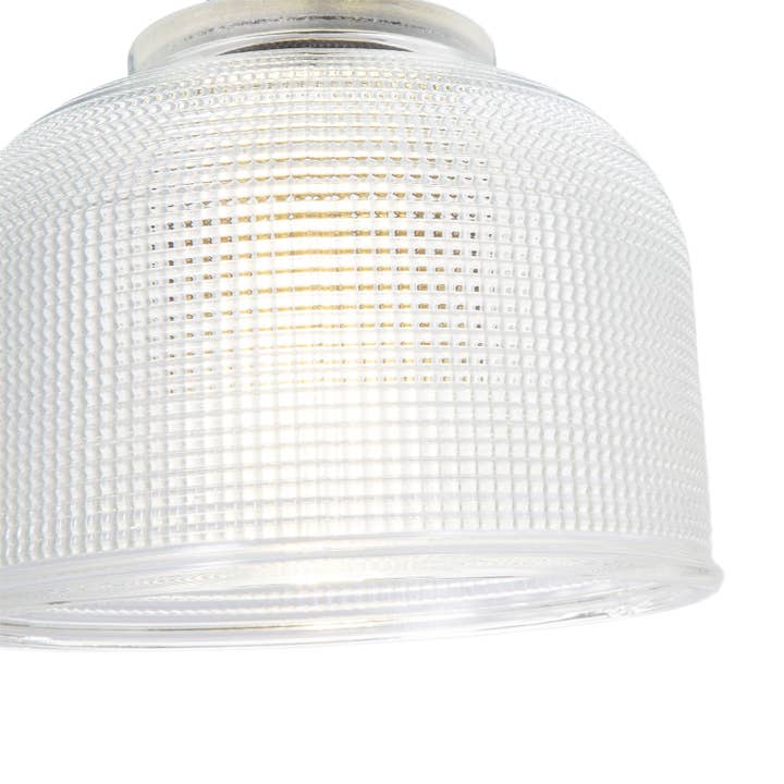 Happy Homewares – wholesale Lampshade – Modern Domed Transparent Etched Glass Pendant Lighting Shade - 15cm4