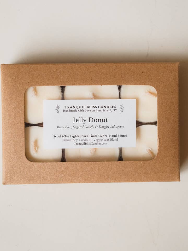 Bougies Parfumées Beignet à la Gelée pour la vente par Tranquil Bliss Candles