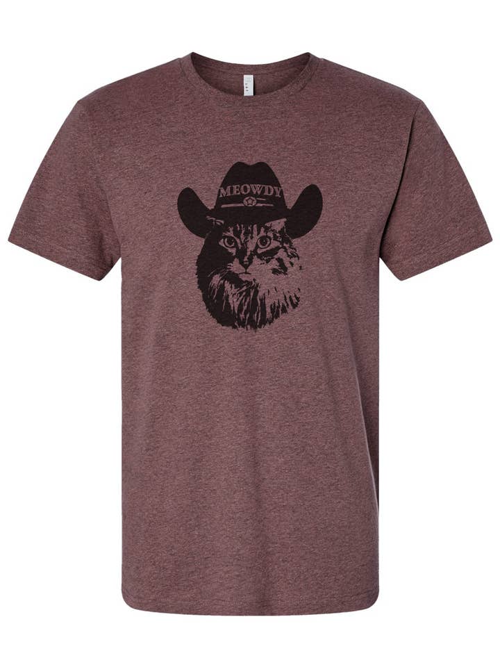 Made of Mountains - Wholesale Screen Printed T-Shirt - Unisex - Meowdy Western Cat Adult Tee