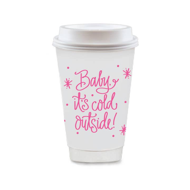 Natalie Chang - Wholesale Disposable Cup - Baby It's Cold Outside (3 colors) | To Go Coffee Cups