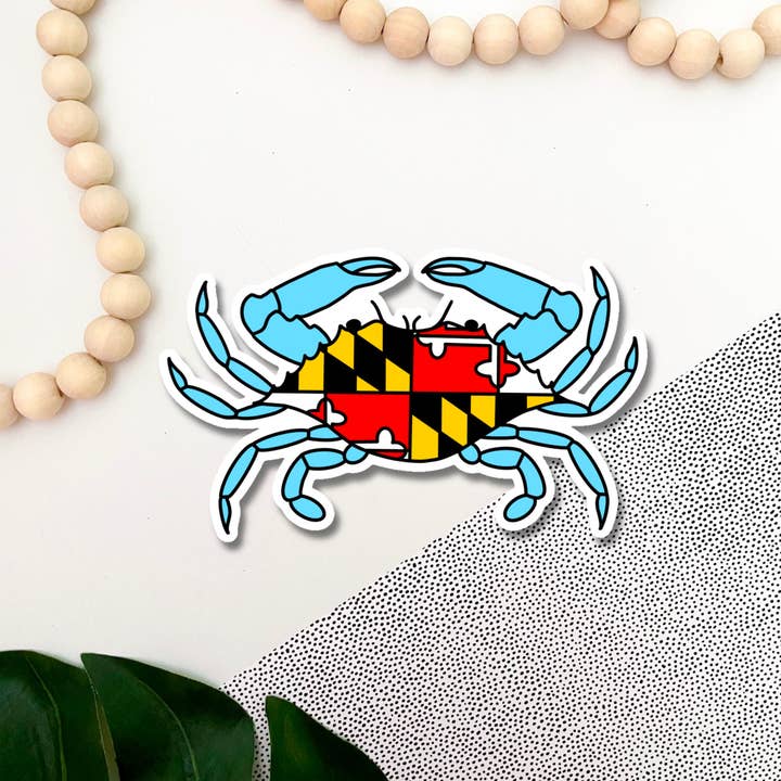 Jami Creates - Wholesale Sticker - Maryland Crab Flag Sticker