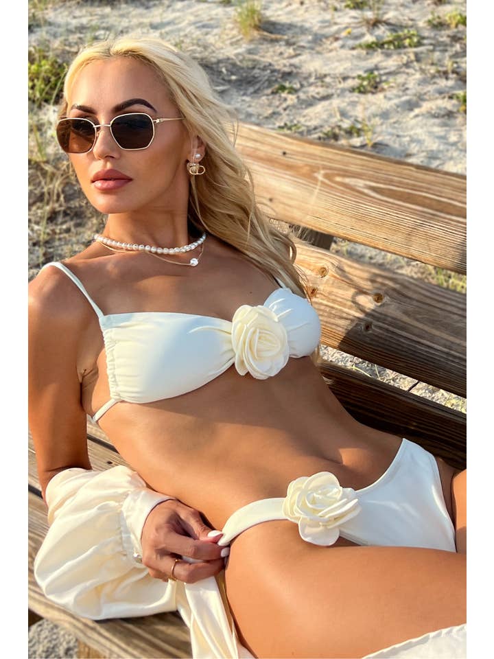 Style Sapphire - Wholesale Swim Bottoms - Women's - Tessa Rose Bikini Bottom - Ivory