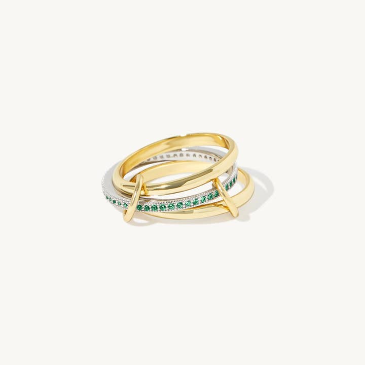 Ideaure Jewelry - Wholesale Multi-Stone Ring - Bellanca Spinner Ring - Emerald Green2