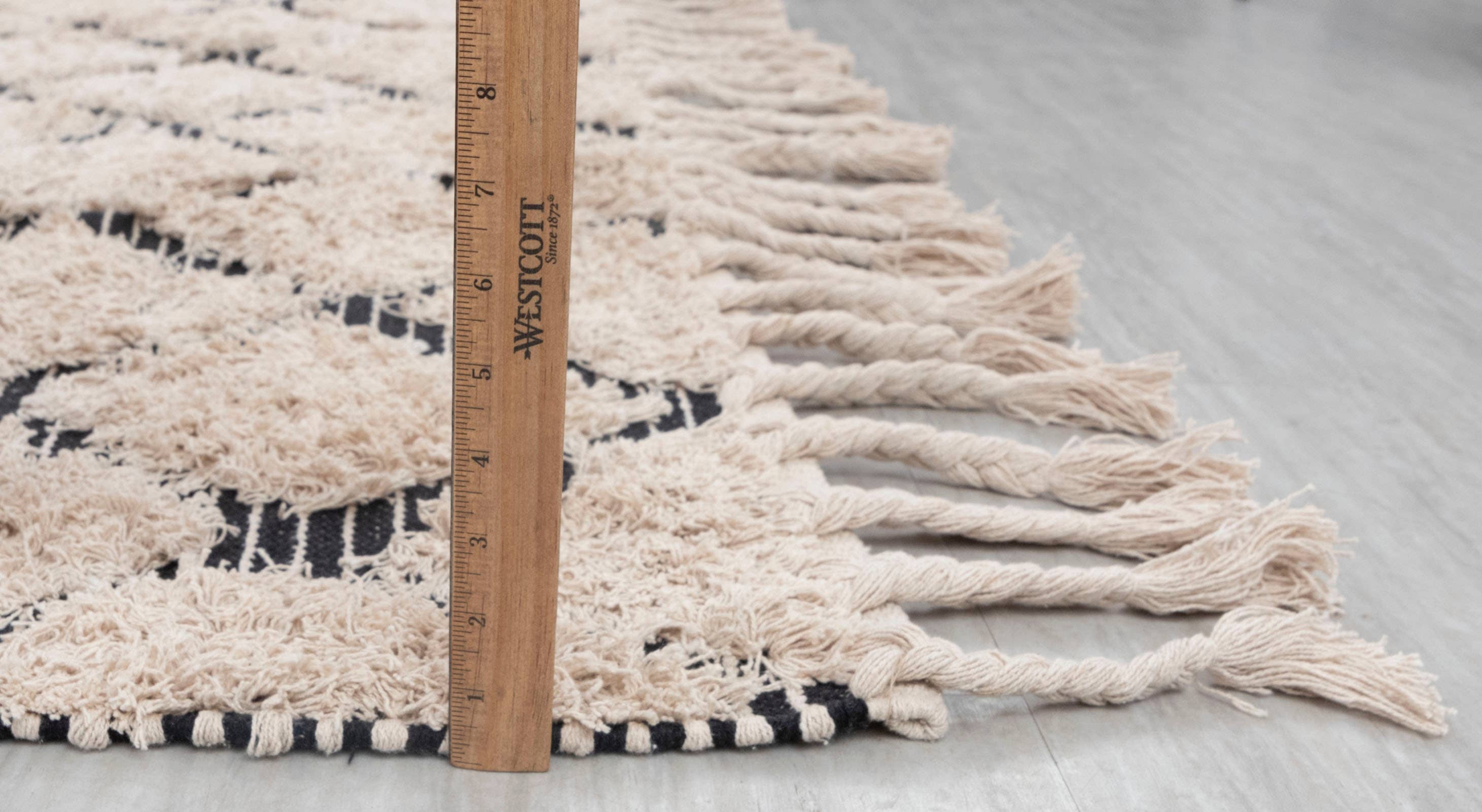 Aesthetic Homes LLC - Wholesale Area Rug - Modern Moroccan Beige Bohemian Hand Woven Wool Cotton Rug 8