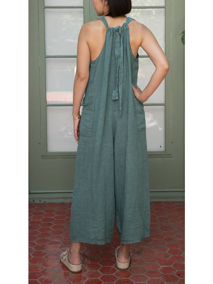 Merci Marie - Wholesale Jumpsuit - Women's - Linen Racer Back Jumper #1971214