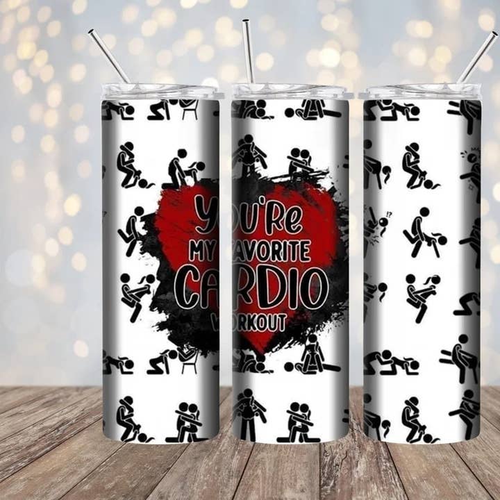 You're My Favorite Cardio Workout 20 oz Tumbler for wholesale by Lillypad Creations
