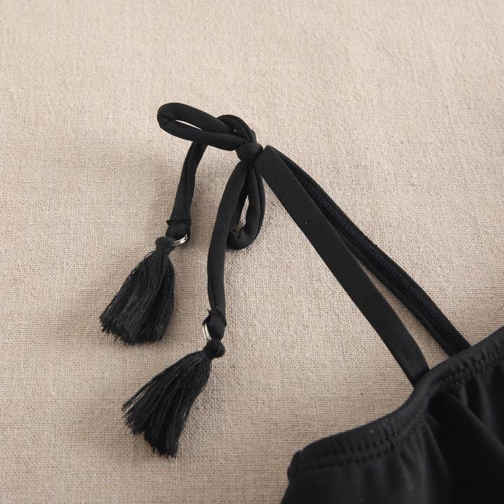 Dadati - Wholesale One Piece Swimsuit - Kids - Girls' white swimsuit with black stripes5