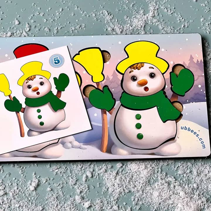 Wooden Playset For Kids With Cards - Snowman for wholesale by UBees