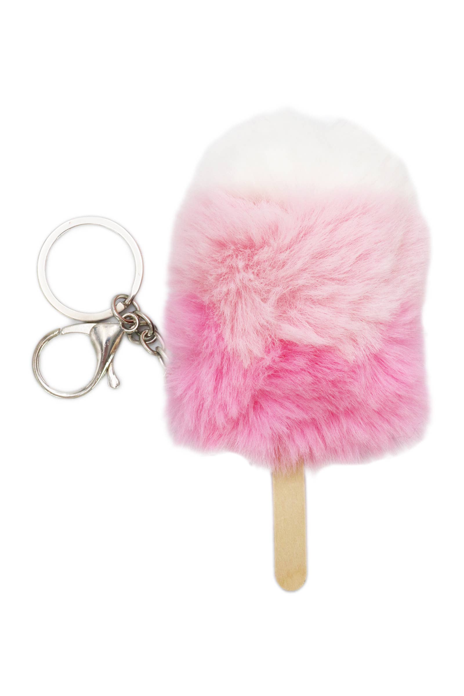 Cap Zone – wholesale Keychain – Women's – Colorful Fuzzy Popsicle Stick Faux Fur Key Chain - 12 pcs5