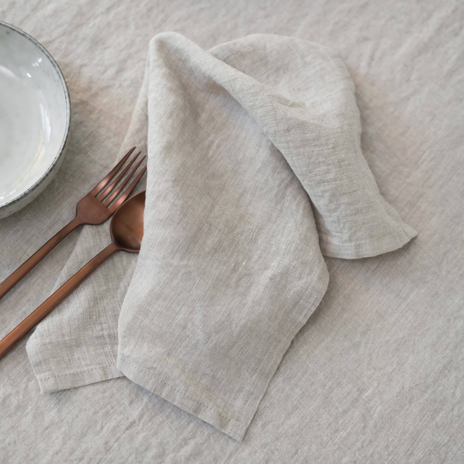 Linen Tales (We cover U.S. import duties) - Vendita all'ingrosso Tovaglioli da tavola in stoffa - Set da 2 tovaglioli leggeri in lino mélange4