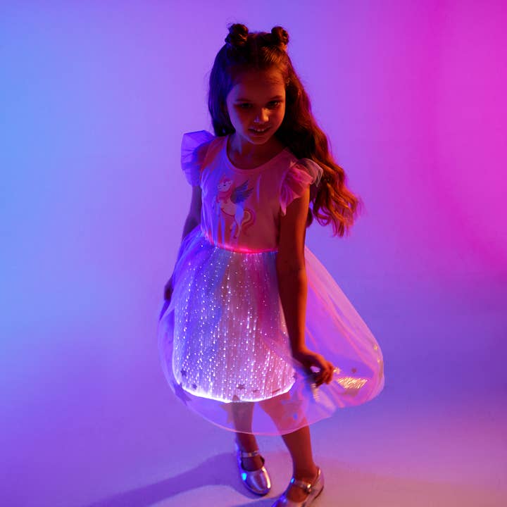 Multi color Go-Glow Illuminating Unicorn Dress With Light Up Skirt for wholesale on Faire