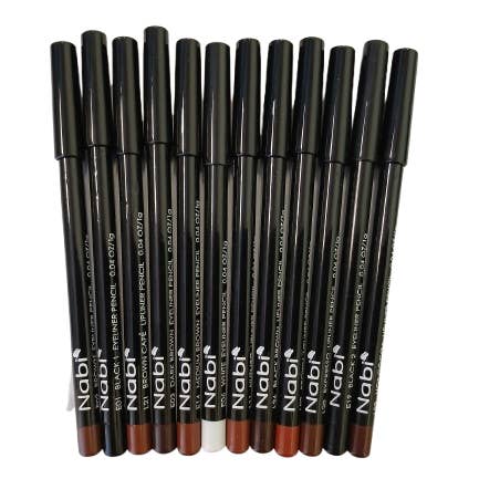 Nabi Cosmetic - Wholesale Eyeliner/Pencil - Nabi 12 Pieces, 12 Colors Eye & Lip Liner Assorted set E-12pcs/set