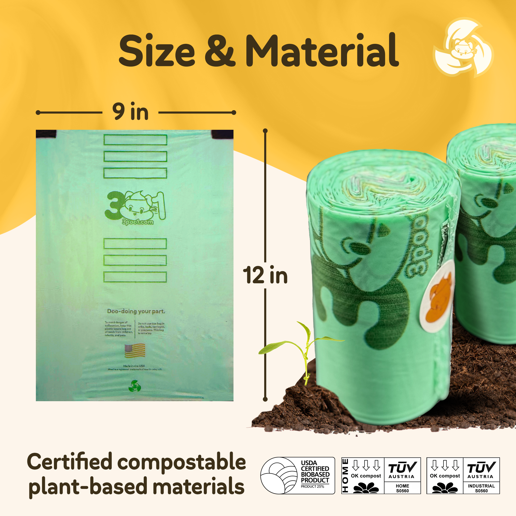 3poo1 - Wholesale Pet Poop Bag - 3poo1 Color-Coded Dog Poop Bags, Plant-Based + Eco-Friendly8
