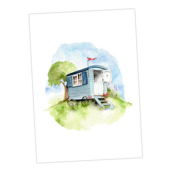 Crumble & Core – wholesale Stationery/notecard set – Assorted Greeting Cards – Folk Art Watercolour Cards | A6 Note Cards With Kraft Envelope Set3