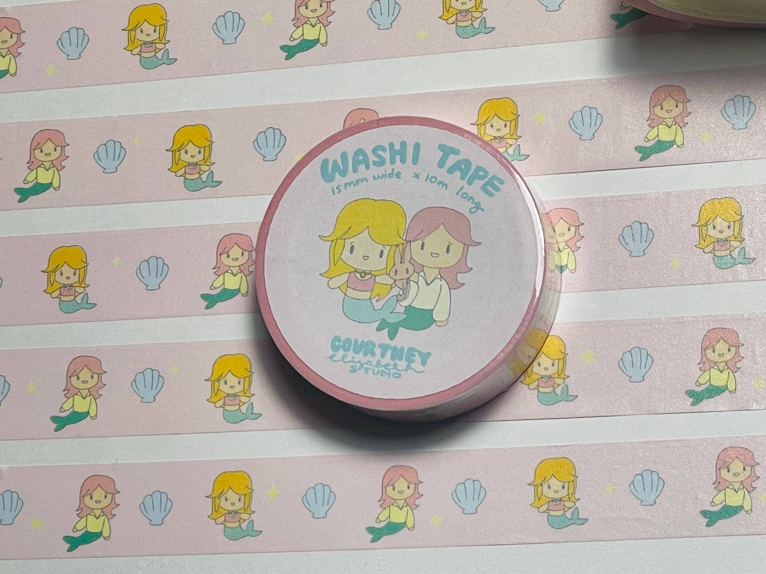 Courtney Elizabeth Studio - Wholesale Washi Tape - Chibi Mermaid Friends Washi Tape - Mermaid Mode3