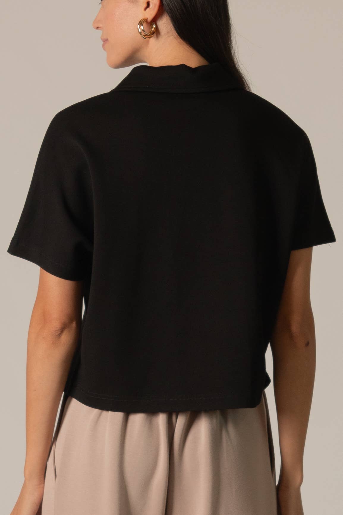 P. CILL - Wholesale Knit Top - Women's - P. CILL Butter Modal Short Sleeve Quarter Zip Top6