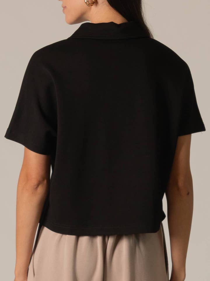 P. CILL - Wholesale Knit Top - Women's - P. CILL Butter Modal Short Sleeve Quarter Zip Top6