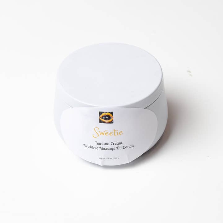Coochie Cane – wholesale Travel candles – Sweetie Banana Cream Wickless Massage Oil Candle