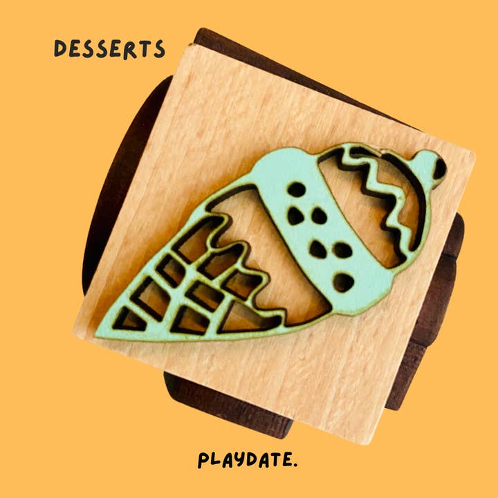 Playdate - Wholesale Wood Toy - Kids - Playdough stampers1